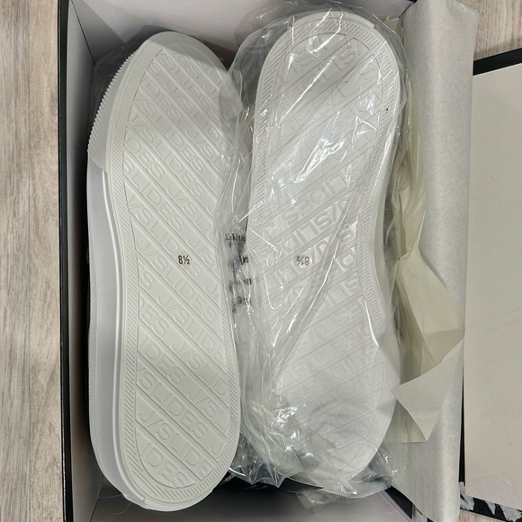 NIB J/SLIDES NYC Goliath Tan Suede Leather Loafer Shoes White Platform Size 8.5 - Picture 2 of 7